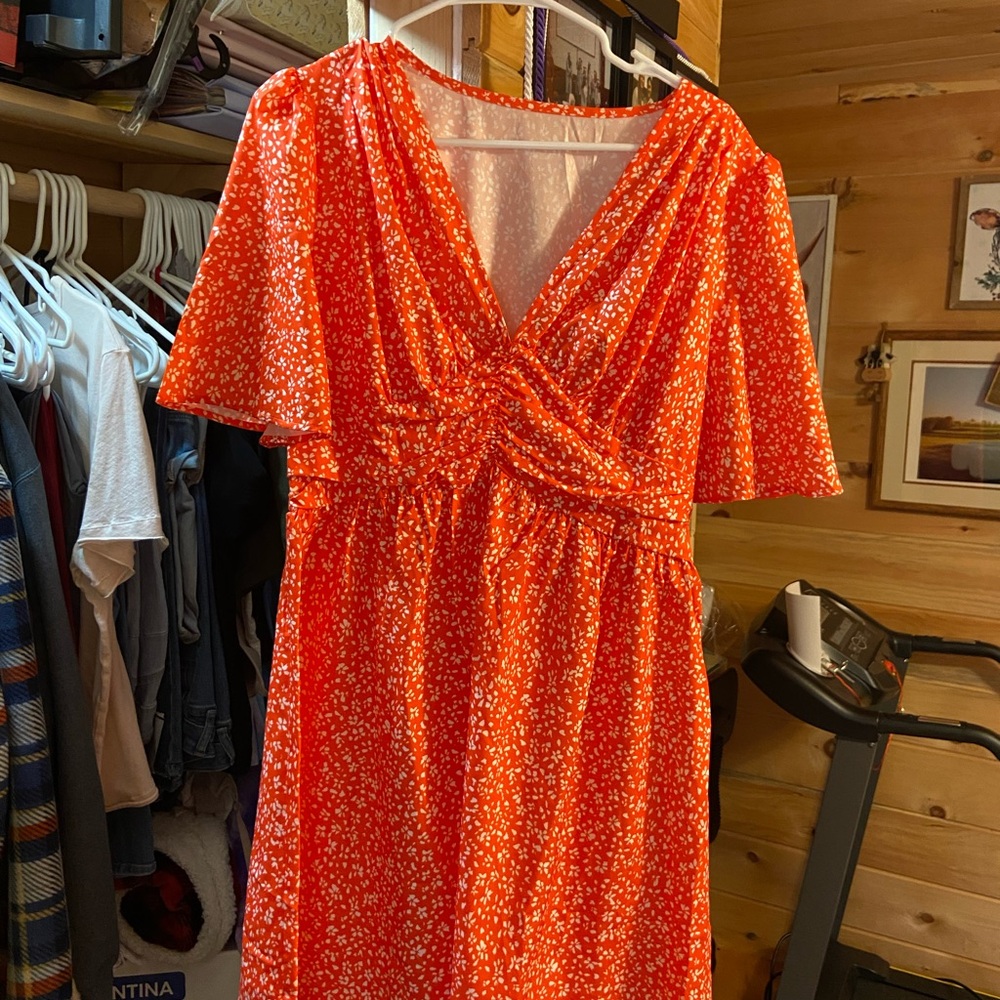 Floral Orange Dress